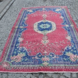 Red and Blue Oushak Rug
