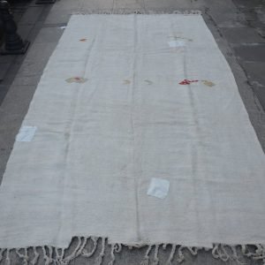 White Kilim Hemp Rug