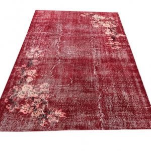 Floral Red Area Rug