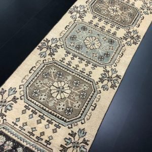 Vintage Faded Runner Rug, Bohemian Home Decor Hallway Runner Rug, Tribal Traditional Runner Carpet, 11'.6