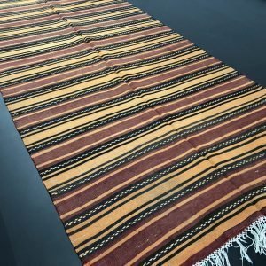Nomadic Fringed Living Room Handmade Wool Kilim Rug, Turkish Anatolian Antique Decorative Kilim Rug, 11'.1
