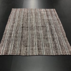 Black and White Anatolian Handmade Kilim Rug, Turkish Stripe Design Kilim, Bohemian Decorative Kilim Rug, 6'.4