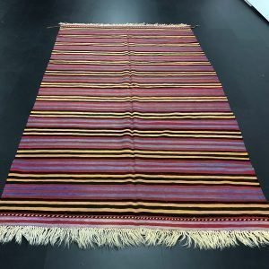 Authentic Turkish Kilim Rug, Anatolian  Stripe Kilim, Nomadic Kilim, Tribal Decor Kilim, Area Striped Kilim Rug, 10.5 ft x 5.6 ft, SKU:C156