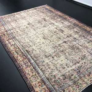 Handmade Turkish Rug, Decorative Rug, Wool Rug, Oversize Area Rug, Vintage Rug, Designer Rug, Floral Turkish Rug, 8.9 ft x 6.5 ft, SKU:C219