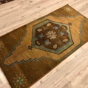 Bronze Color Turkish Handmade decorative Small Entry Rug, Oushak Small Rug, Decorative Door Mat , 3'.2