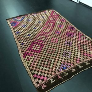 Nomadic Anatolian Kilim Rug, Turkish Handmade Geometric Design Kilim Rug, Decorative Traditional Kilim, 8'.8