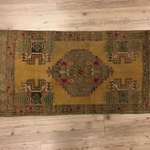 Ethnic Rug, Vintage Rug, Antique Rug, Designer Rug, Bohemian Rug, Door Mat Rug, Small Rug, Oushak Rug, Yellow Rug, 3'.1