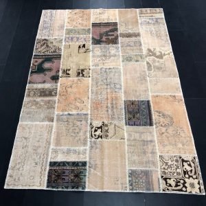 7x10 ft, Beige Patchwork Rug, Vintage Design Rug, Turkish Oushak Rug, Vintage Rug, Modern Decor Rug, Carpet, Handmade Large Rug, SKU:C594