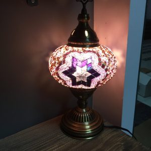 Purple Mosaic Lamp, Mosaic Bedside Lamp, Turkish Handmade Mosaic Lamp, Decor Turkish Desk Lamp, Handmade Table Lamp, Modern Turkish Lamp
