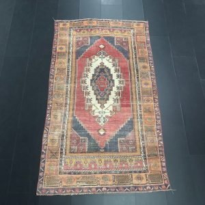 Faded Turkish Rug, 4x7 ft Rug, Handmade Rug, Oushak Rug, Traditional Old Rug, Area Anatolian Rug, Ethnic Rug, Vintage Turkey Rug, SKU:C629