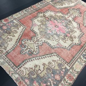 Oushak Rug, Hand Knotted Rug, Turkish Rug, Antique Rug, Anatolian Rug, Oushak Carpet, Faded Oushak Rug, Rugs, 6.7 ft x 4.5 ft, SKU:C643