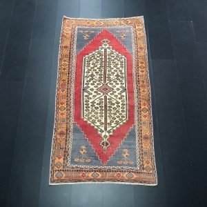 Antique Turkish Area Rug, Decorative Tribal Rug, Faded Rug, Oushak Rug, Turkish Wool Rug, Medallion Design Rug, 6.9 ft x 3.7 ft, SKU:C651