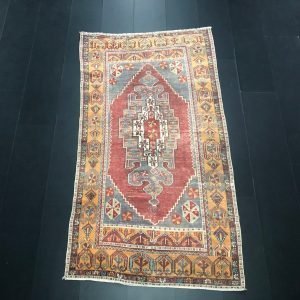 Distressed Turkish Oushak Rug, Turkish Carpet, Antique Rug, Area Rug, Ethnic Deco Rug, Handmade Rug, Faded Rug, 7.3 ft x 3.9 ft, SKU:C657