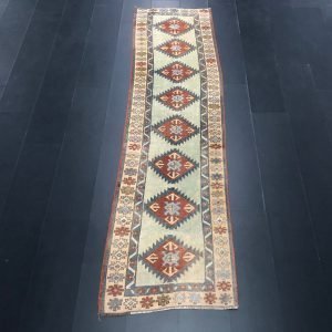 Aztec Decorative Runner Rug, Handmade Turkish Runner Rug, Hallway Runner Rug, Boho Decor Runner, Beige Runner Rug, 10.3 ft x 2.8 ft, C658