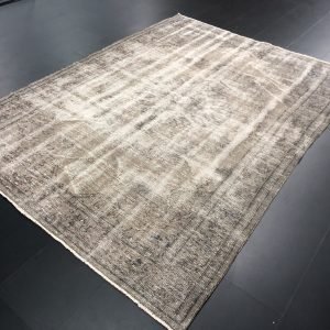 Gray Vintage Rug, Turkish Handmade Rug, Faded Area Rug, Decorative Rug, Wool Rug, Overdyed Rug, Gray Turkish Rug, 7.9 ft x 5.8 ft, C677