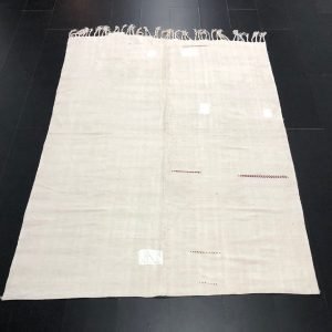 Organic Turkish Kilim Rug, White Hemp Kilim, Handwoven Kilim, Natural Kilim, Boho Kilim, Modern kilim, Area Kilim, 8.3 ft x 6.3 ft, C1009