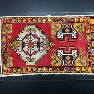Red Turkish Small Rug, Faded Oushak Rug, Traditional Door mat, Antique Small Rug, Vintage Red Mat Rug, Wool Small Rug, 2.9 ft x 1.8 ft, 927