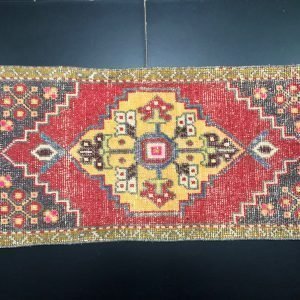 Turkish Small Rug, Decorative Antique Door Mat, Turkish Oushak Small Rug, Vintage Small Rug, Traditional Rug, Small Rug 3 ft x1.5 ft, 847