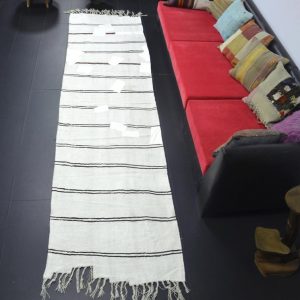 White Hemp Runner Rug