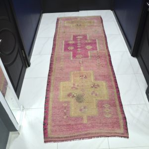 Vintage Pink Long Runner Rug