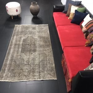 Overdyed Turkish Vintage Gray Rug