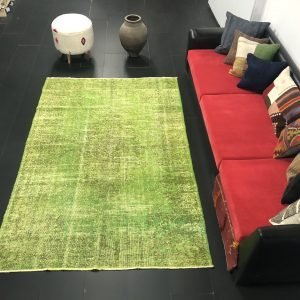 Green Faded Area Vintage Modern Rug