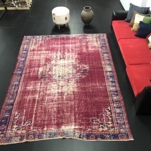 Overdyed Muted Turkish Livingroom Antique Rug