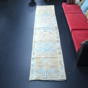 Faded Orange Soft Pale Runner Rug