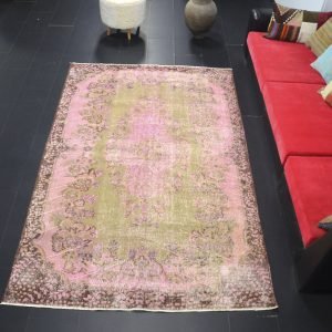 Light Pink Pastel Faded OverDyed Living Room Rug