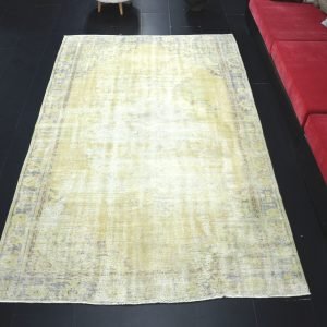 Light Yellow Faded Hand Woven Area Rug
