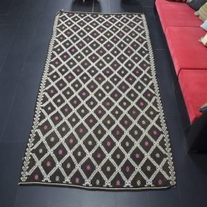 Ethnic Turkish Hand Knotted Brown Kilim Rug