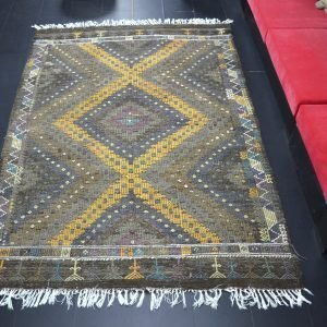 Etnic Decor Handmade Wool Area Kilim