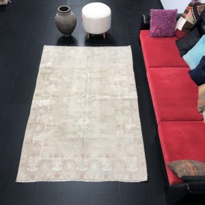 Pale Oushak Turkish Hand Woven Area Rug
