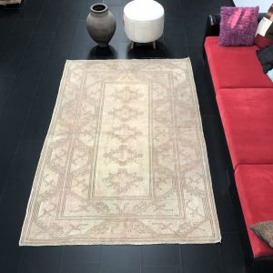 Peach Color Vintage Decorative Hand Woven Area Rug