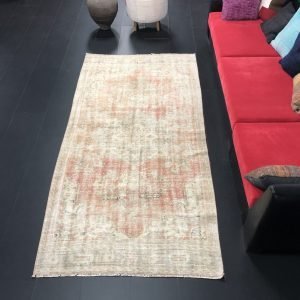 Faded Wool Hand Knotted Oushak Rug