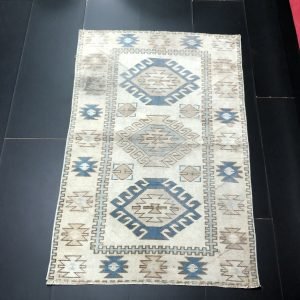 Muted Beige Oushak Small Rug